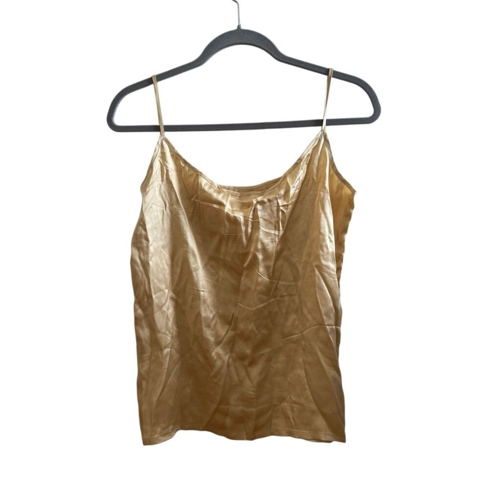 Escada Vinatge 100% Silk Women's Cami Tank Top in Neutral Gold Size 38 (US 8)